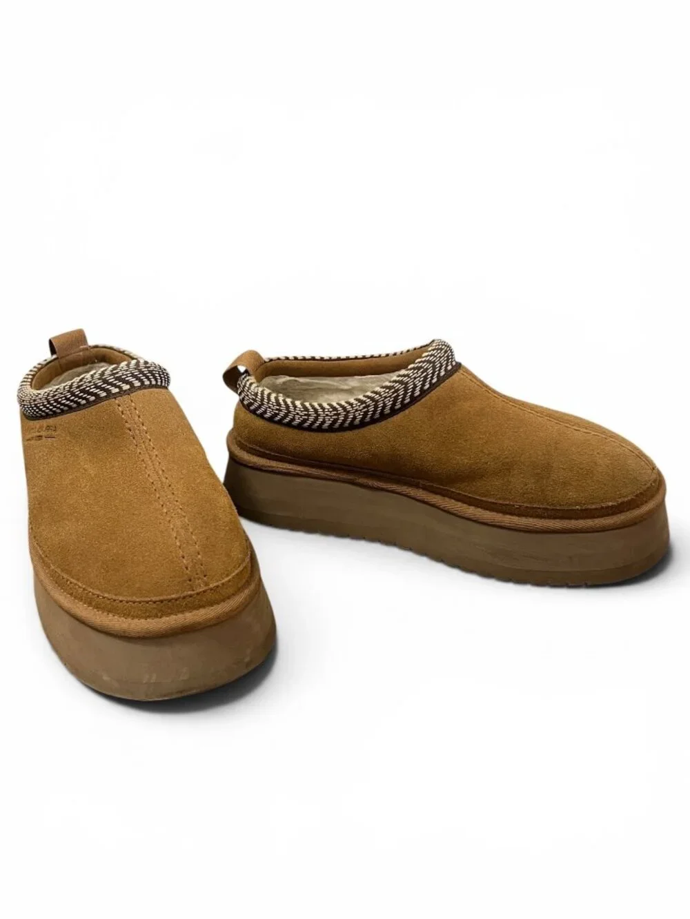 Koolaburra By UGG Womens Burre Platform Suede Slip-On Shoes Chestnut Size 7